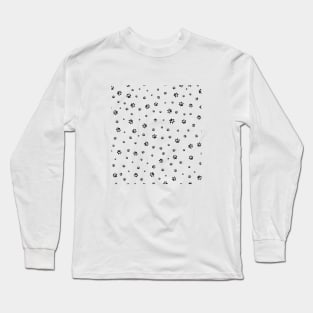 Black doodle paw prints Long Sleeve T-Shirt